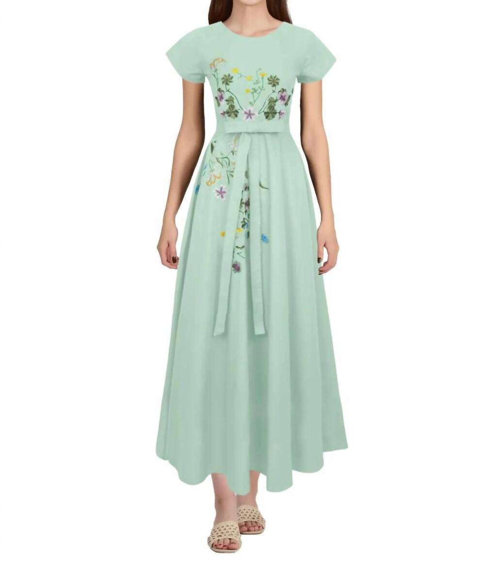 NEW FANM MON ritaj midi dress in light green